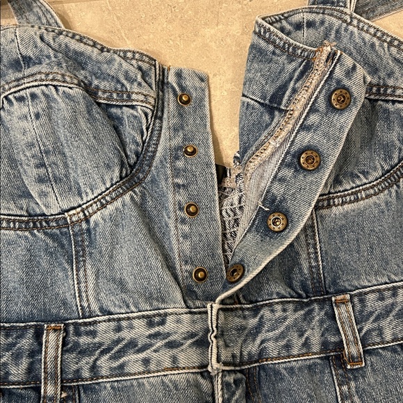 EUC Lulus Fresh Perfection Light Wash Bustier Sleeveless Denim Jumpsuit - Picture 10 of 10